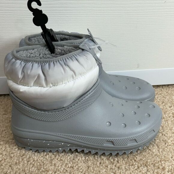 CROCS Gray and White Ankle Booties - Picture 4 of 13